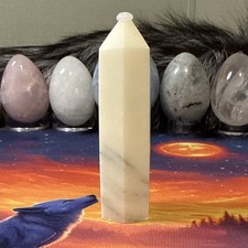 Ivory Jade 4in 122g Crystal Healing Point Tower, Polished