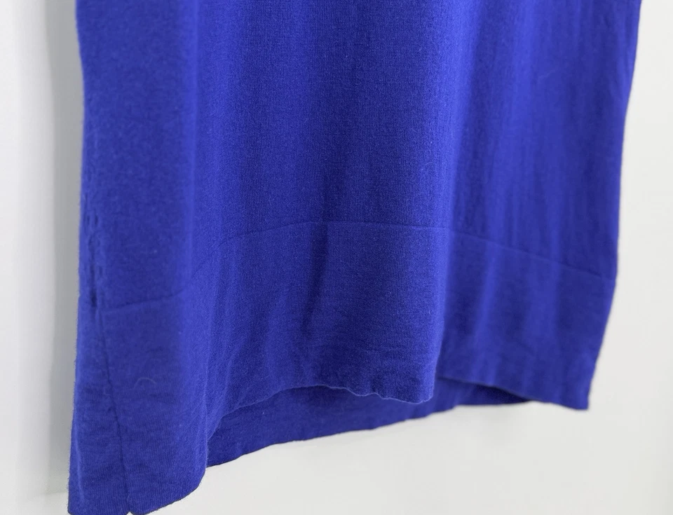 Lafayette 148 New York Sin Mangas Azul 100% Lana Super 120’s Cuello Alto Talla L Foto 4 de 4