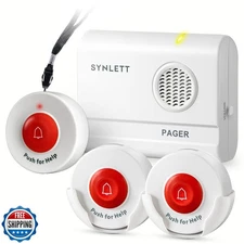 SYNLETT Caregiver Pager Wireless Nurse Call Buttons for Elderly Monitoring SO