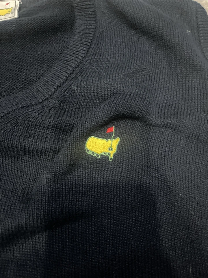 Antigo Colete Suéter Masters Masculino L Pulôver Azul Slazenger Augusta National - Imagem 2 de 4