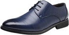 Santimon Men's US 6.5-12 Blue Casual Brogues Derby Lace Up Classic Dress Shoes