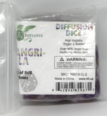 Role 4 Initiative 50419-6LS Diffusion Shangri-La Set of 8d6 18mm (Pips) Dice