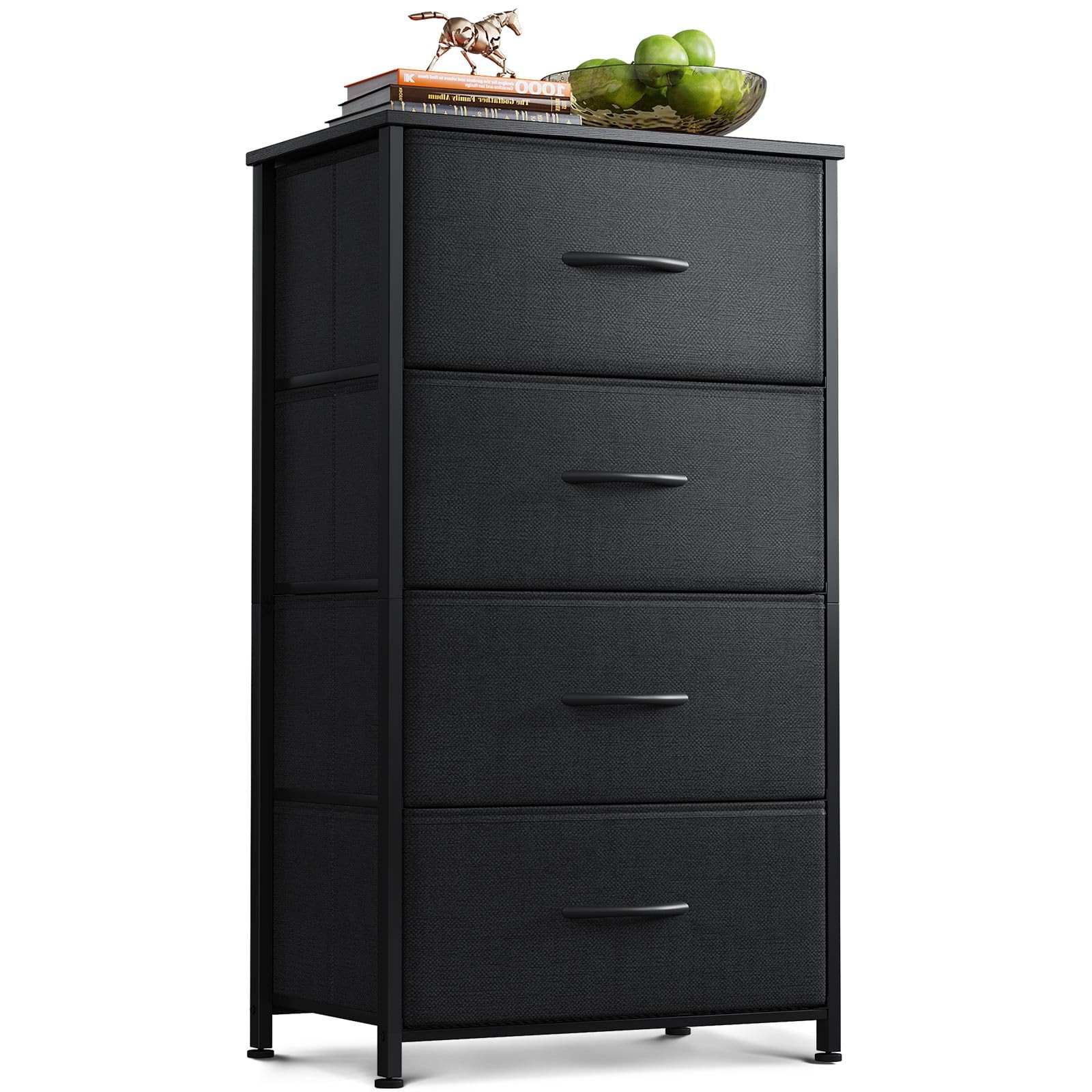 Small 4-Drawer Bedroom Dresser with Storage, Compact Chest of Drawers