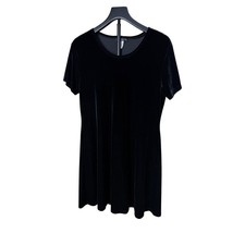 Impressions Workshop 90s Womens Black Velvet Short Sleeve Mini Dress Medium