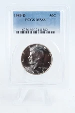 1989-D PCGS MS66 Kennedy Half Dollar Business Strike 50C