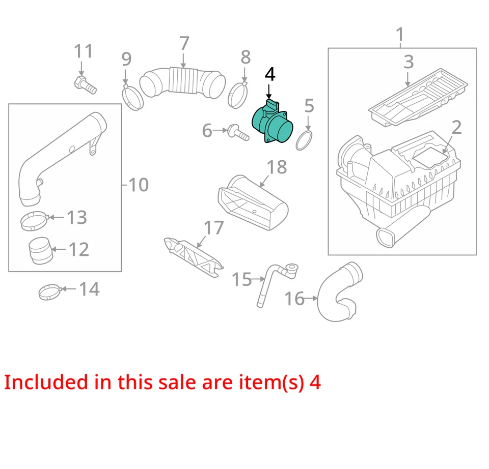 2015 Audi A6 Mass Air Flow Meter Sensor MAF OEM 84K Miles - LKQ366549067 - Image 4 of 4