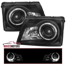 Black Projector Headlights Fits 1998-2000 Ford Ranger Led Halo Head Lamps 98-00