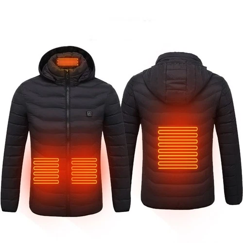 Men's USB Heated Winter Jacket | Electric Thermal Coat | 3 Heat Levels | Hooded  image 4