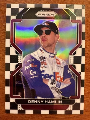 2022 Panini Prizm Nascar Denny Hamlin #72 Checkered Flag #d 35/50 TOP 5 POINTS!