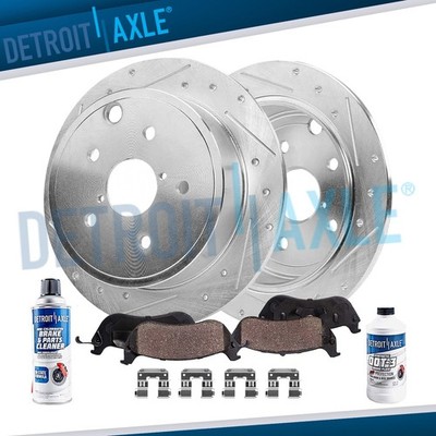 Rear Drilled and Slotted Brake Rotors Ceramic Pads Kit for 2015-2021 Subaru WRX