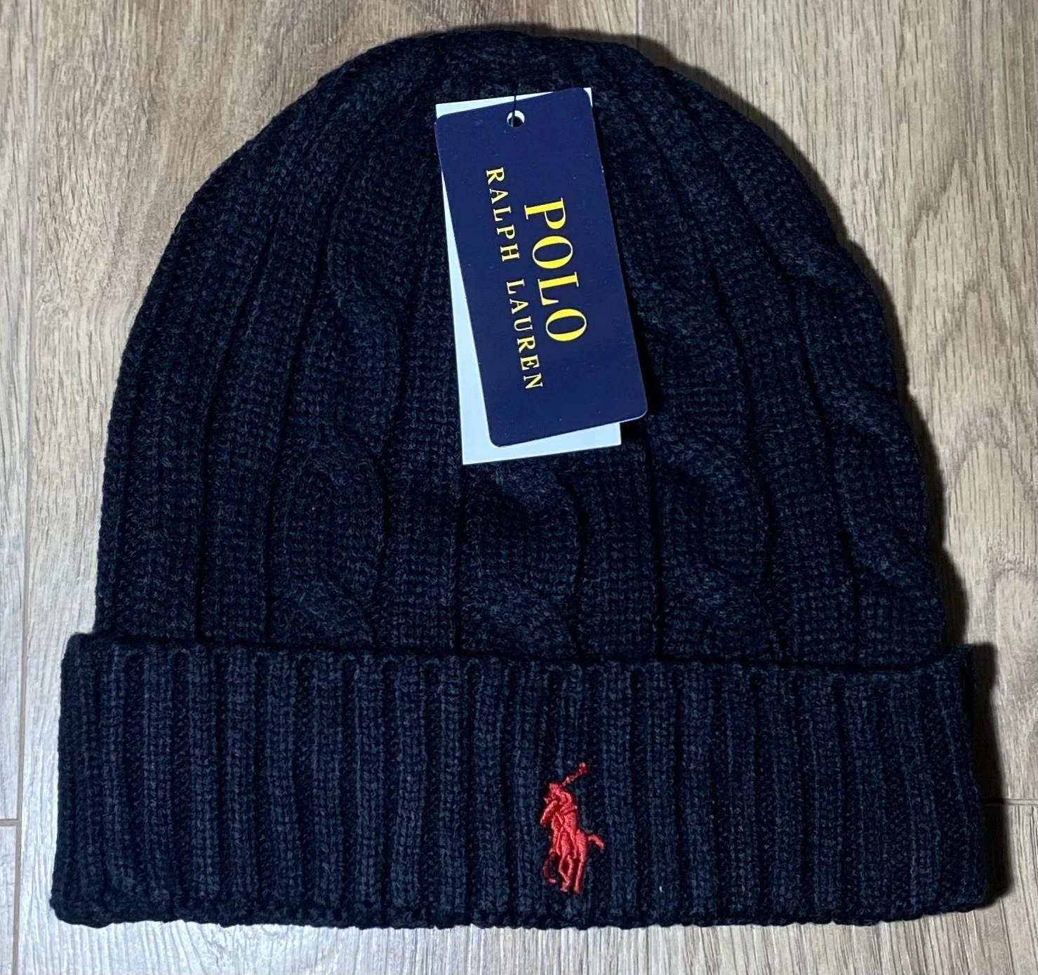 Polo R.L Cable-Knit Beanie Winter Hat Black Unisex Hat
Opens in a new window or tab