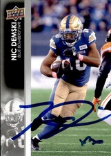 Nic Demski Signed 2022 Upper Deck CFL Football card Winnipeg Blue Bombers