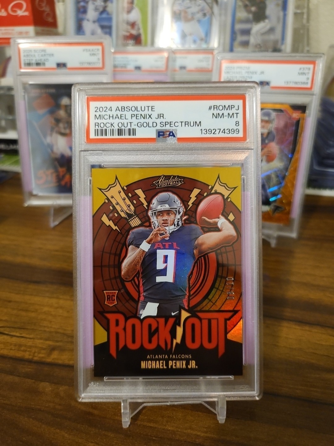 Michael Penix Panini Absolute Rock Out #ROMPJ Gold Spectrum