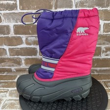 Sorel Snow Commander Winter Line Boots Pink Purple NY1799-600 Girls Youth Size 3