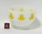 Vintage SEALTEST Fire King Milk Glass Yellow Tulip Cottage Cheese Bowl - R