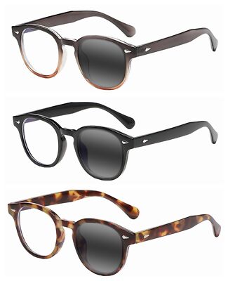 Bifocal Business Acetate Round Rivet Transition Photochromic Reading Glass