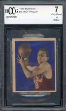 1948 Bowman #9 Andy Phillip Rookie Card BGS BCCG 7 Very Good+