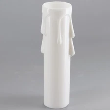 3" WHITE PLASTIC CANDELABRA CANDLE COVER WITH DRIPS 7/8"O.D. NEW 50285J