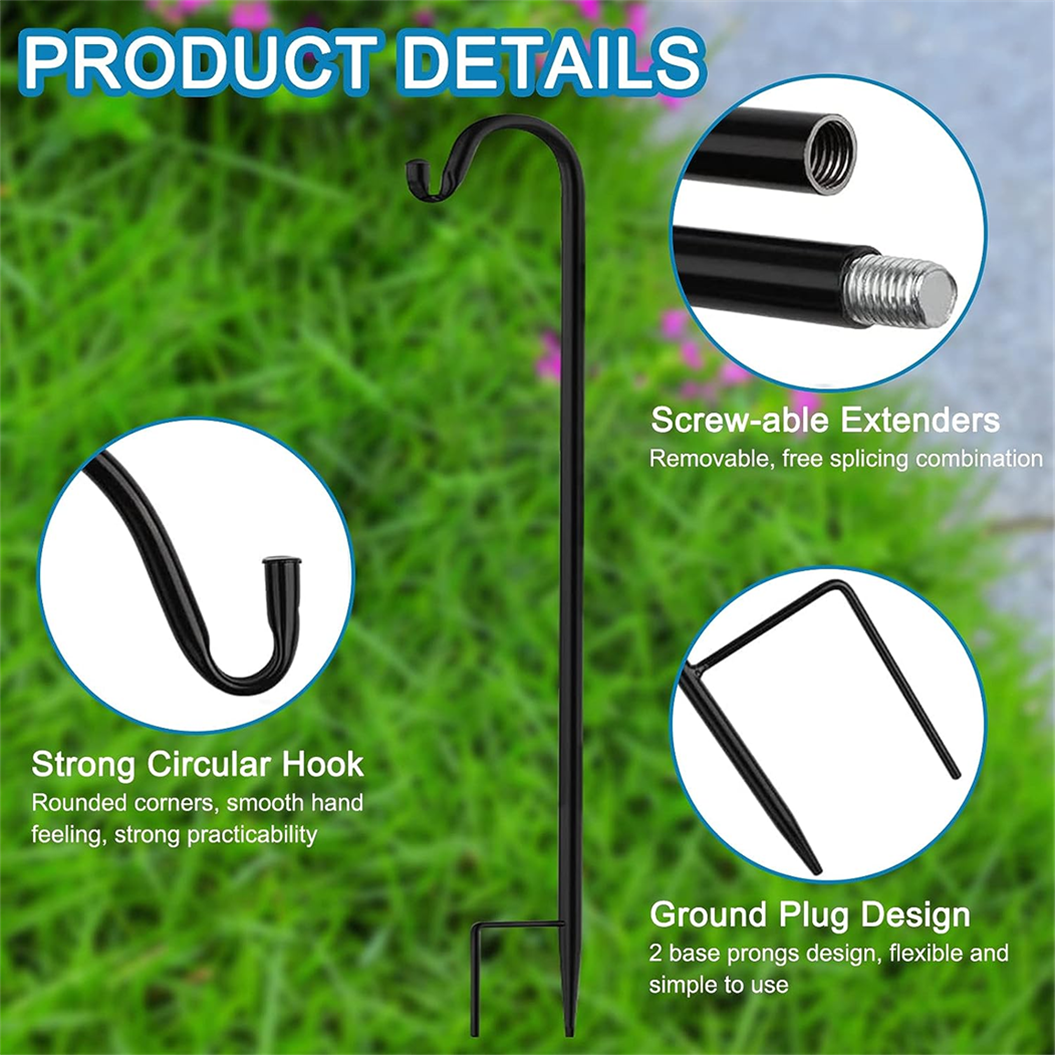 8 Pcs Metallstab Garten Hirtenstab Laternenhalter Stecker Schäferstock