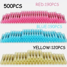 500X Heat Shrink Butt Splice Wire Connector Insulated Waterproof Crimp Terminals