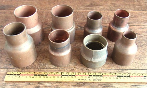 assorted copper (one brass) pipe reducing fittings variety qty 8 reduction