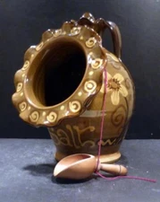 Floral Decorated Salt Pig, Pot or Cellar - MINT