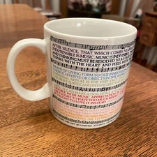 An Ode to Music Vintage Coffee Cup Mug by The Toscany Collection Made in Japan