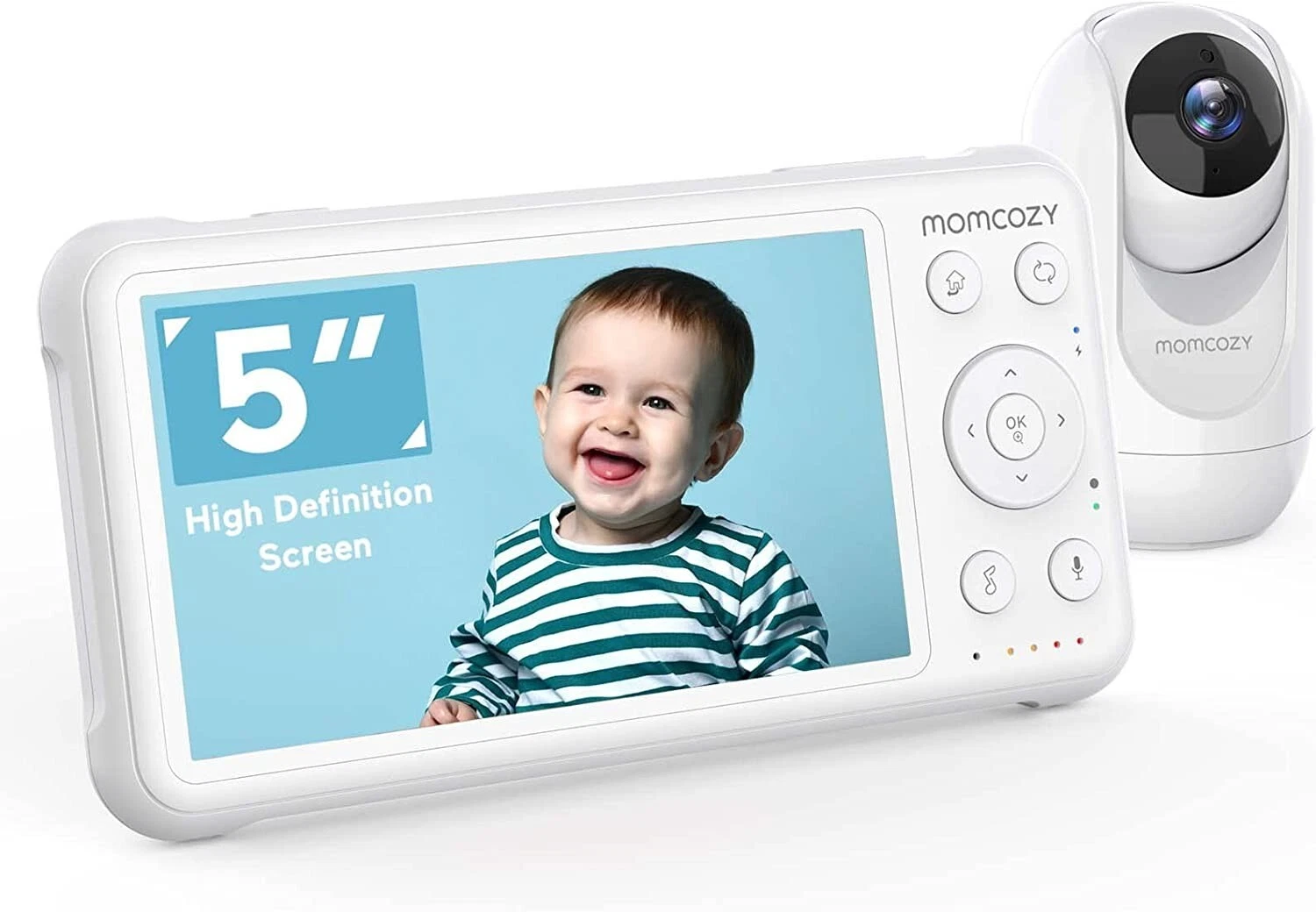 Momcozy Video Baby Monitor with 1080P Camera and Audio,5"HD Split-Screen Monitor