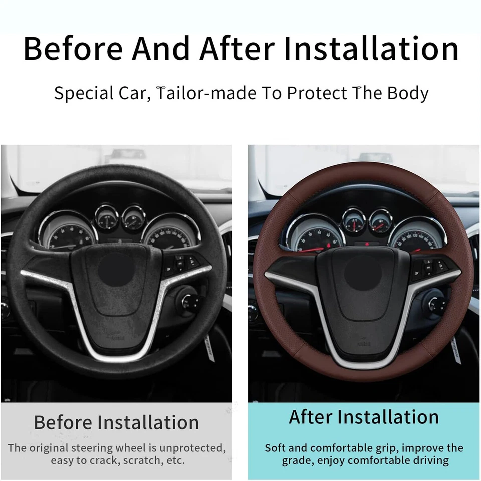 Cubierta de volante para Buick 2012 Verano costura a mano envoltura de cuero Foto 3 de 4