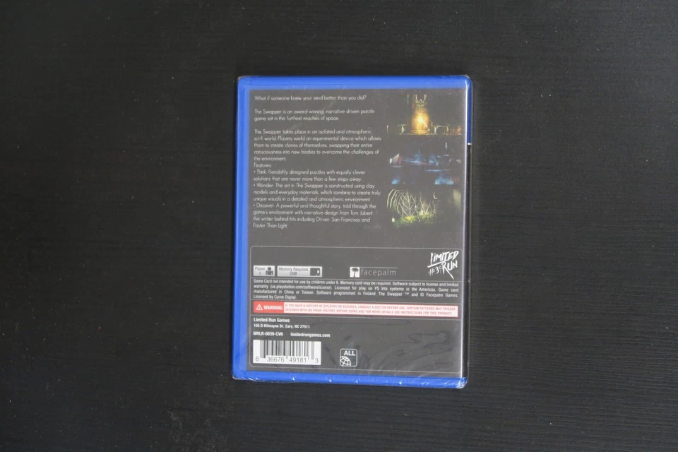 The Swapper Limited run PSVITA Neuf Sony PlayStation PS Vita - Photo 2/2