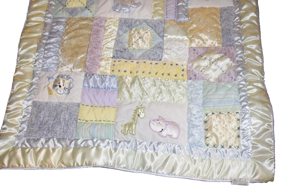 H7!WOW! Edredón de cuna de felpa satinado terciopelo algodón Acadia Zoo vintage LN KIDSLINE Foto 3 de 4