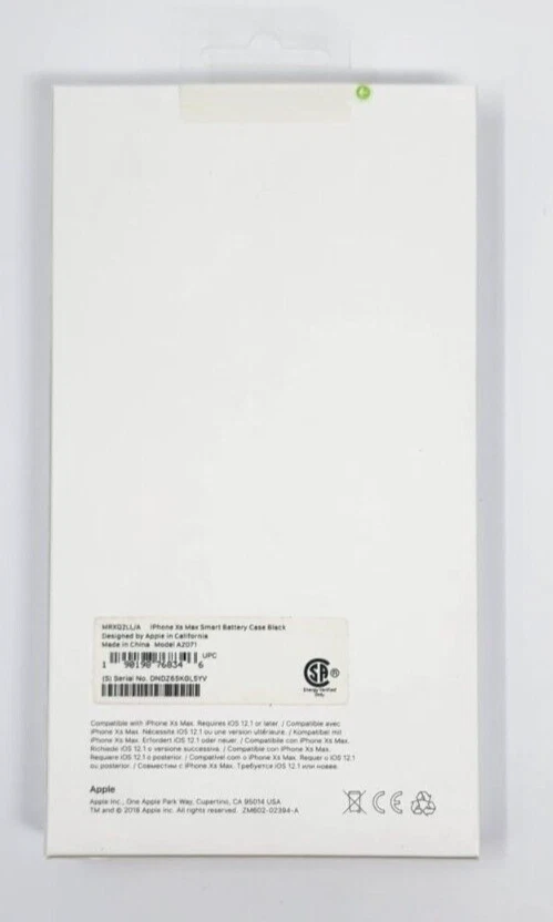 Подлинный оригинальный новый запечатанный Apple iPhone XS Max Smart аккумулятор зарядное устройство чехол черный - Изображение 2 из 2