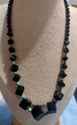 J. King Black Tourmaline Dice Shapped beads & Turquoise Sterling Silver Necklace — photo 1