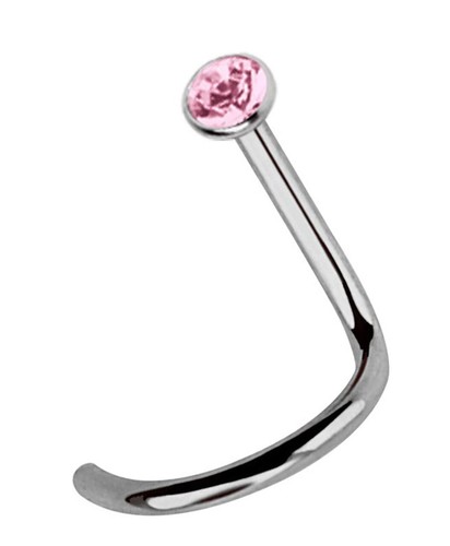 Titan Piercing Naso Gioiello Naso Spina IN 1mm Spirale E 2,2mm Zirconia - Photo 15/16