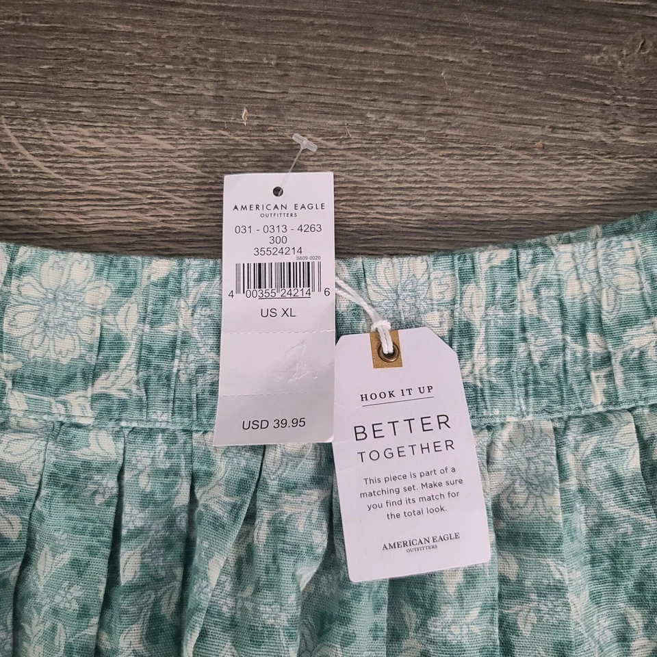 American Eagle Womens XL Boho Floral Pattern Pull On Skirt Lined Pleated - Изображение 4 из 4