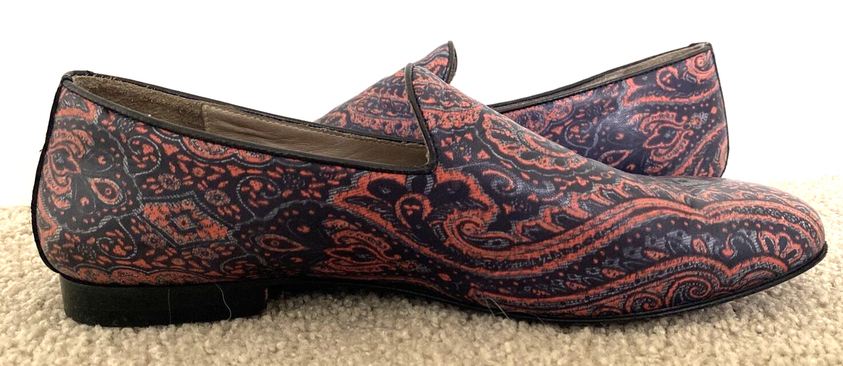 Naif Florence green and red dots Men\'s Slip-On Loafers Made in Italy US Size 9 Naif Paisley Leather Loafers EU 44 US 11 Made ITALY | eBay main image 2