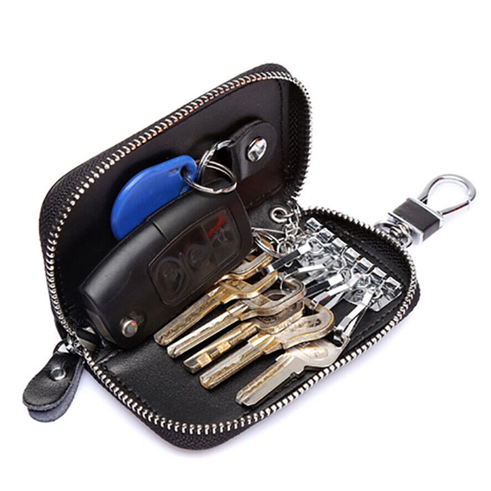 Key Holder Bag Leather Case Ring Wallet Car Unisex Pouch Keychains
