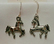 NEW Trotting Horse Pewter Earrings from Ann Peden Collection