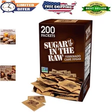 200 Ct Turbinado Cane Sugar Packets – Non-GMO, Kosher, , Gluten Free – 31.75 ...