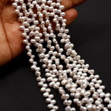 Natural Egg Shape Freshwater Pearl Beads Strand For Jewelry Making Beads 16"Long