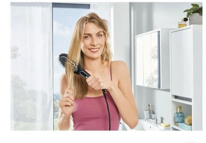 SILVERCREST Hair Straightening brush LED temp Display Safety Shut