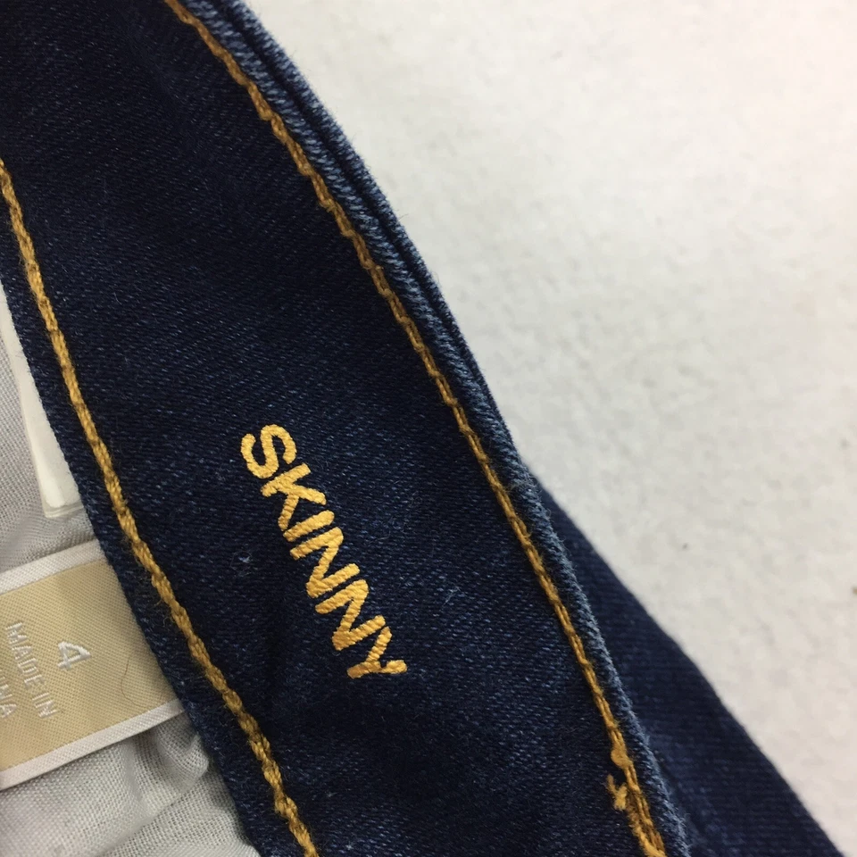 Pantalones de mezclilla Michael Kors ajustados de pierna talla 4 para mujer azul oscuro lavado diseñador MK Foto 4 de 4