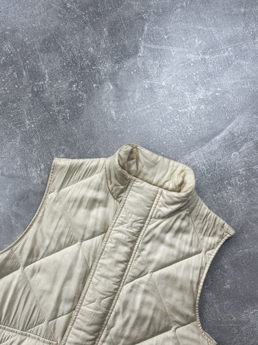 Ralph Lauren Quilted Womns Silk S Beige Diamond Puffer Gilet Utility Riding Vest - Picture 3 of 17
