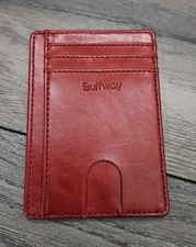 Buffway Slim Minimalist Front Pocket RFID Blocking Leather Wallets for Men Women