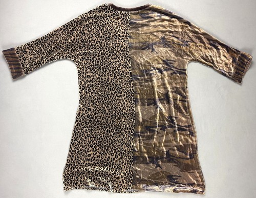 Johnny Was Animal Print Camouflage Rayon Silk Blend Velvet V-Neck Tunic Size S - Picture 2 of 6