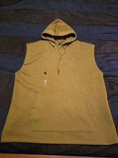 Under Armour Icon size L Sleeveless Fleece Hoodie Olive Green.