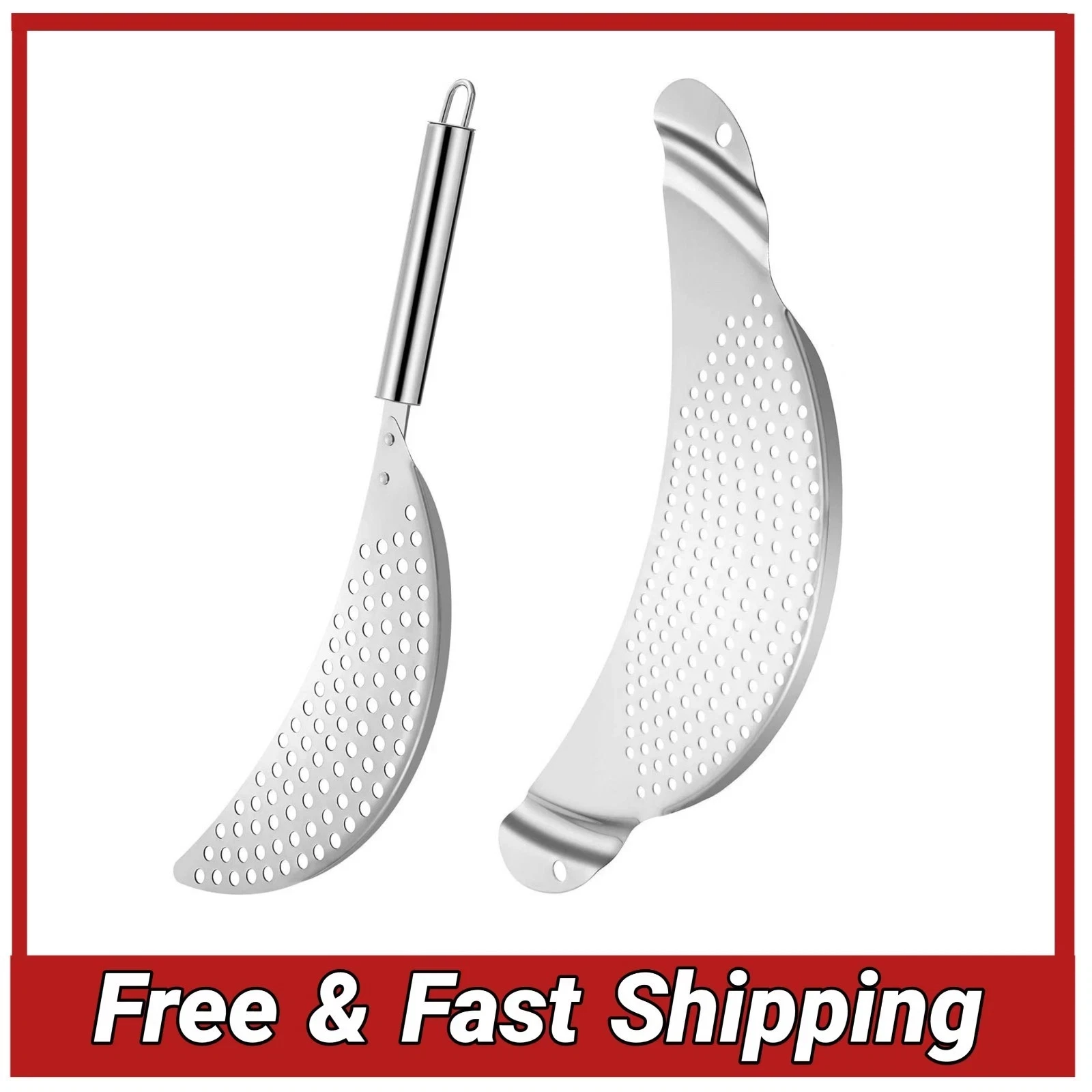 Stainless Steel Pasta Strainer Insert Drainer for Pot Pan Kitchen Colander Tool