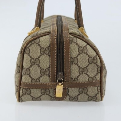 GUCCI GG Supreme Hand Bag PVC Beige Gold Auth 173885 | eBay