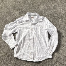 Cat & Jack Girls  10/12 White Long Sleeve Button-Up Shirt Pockets Classic