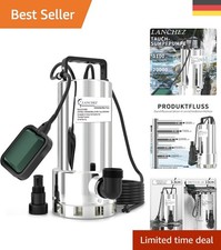 Schmutzwassertauchpumpe 1100W 20000l/h Edelstahl Pool Keller Garten